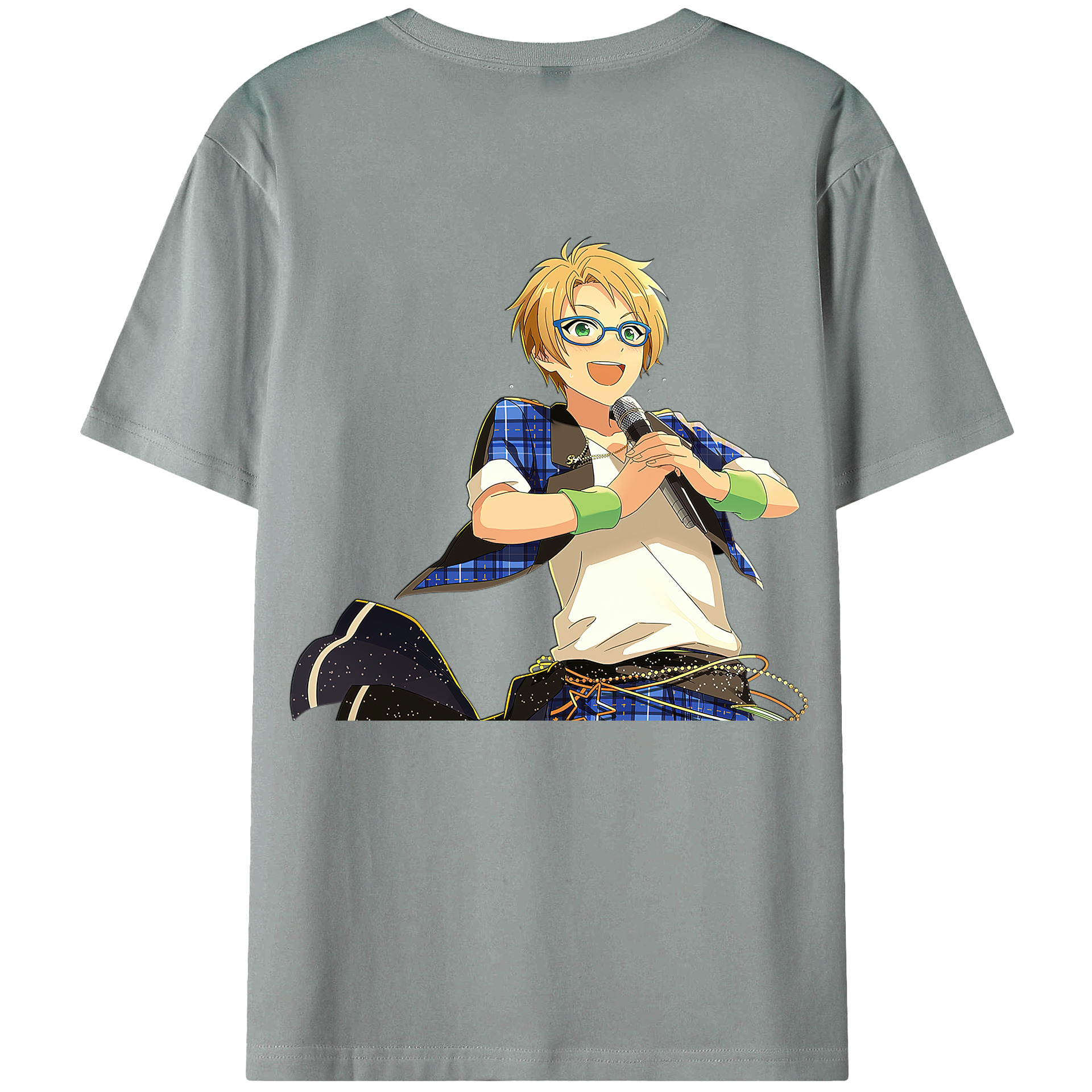 （画像用） あんさんぶるスターズ! Ensemble Stars 綿100％ メンズ半袖Tシャツ（バックプリント） 通気性